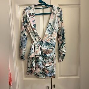 FLORAL VINTAGE DRAPE DRESS, seashell delray